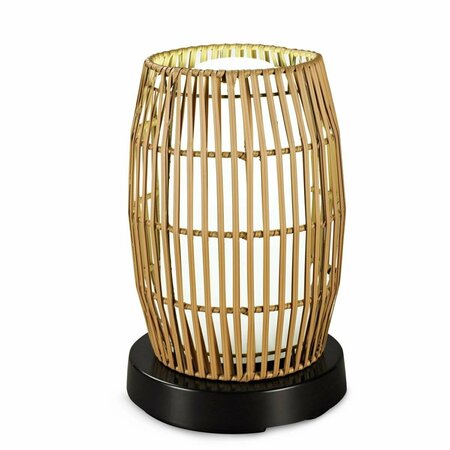 BRILLIANTBULB Concepts  Patioglo Resin Bamboo Shade LED Table Lamp, Bright White BR1604950